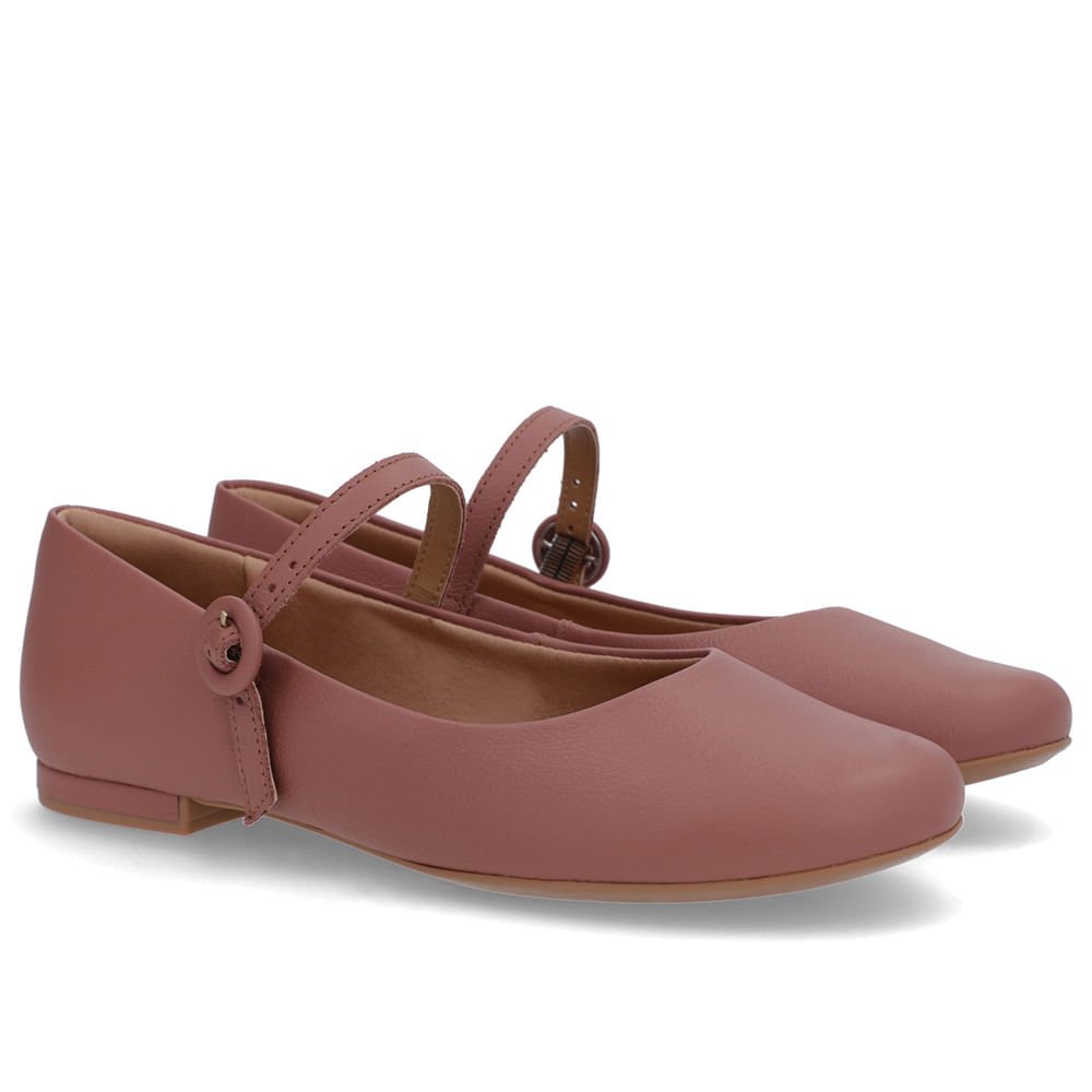 Sapatilha Rosa Vintage Couro Tira Rosa 2