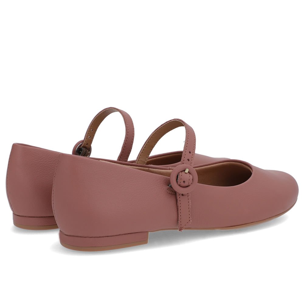 Sapatilha Rosa Vintage Couro Tira Rosa 3