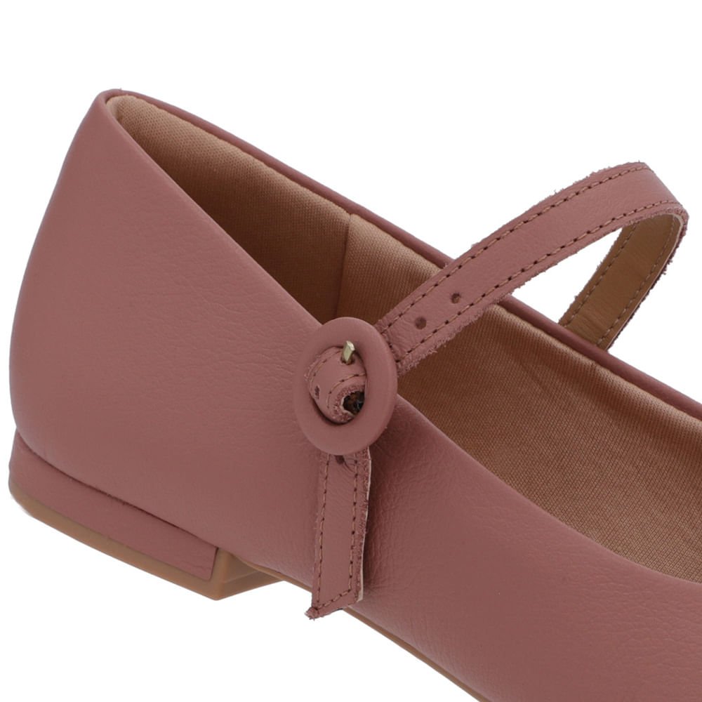 Sapatilha Rosa Vintage Couro Tira Rosa 4