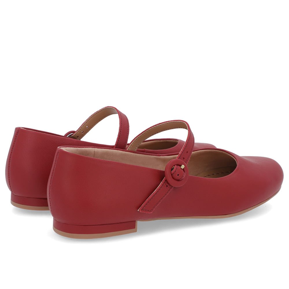 Sapatilha Vermelha Couro Tira Vermelho 3