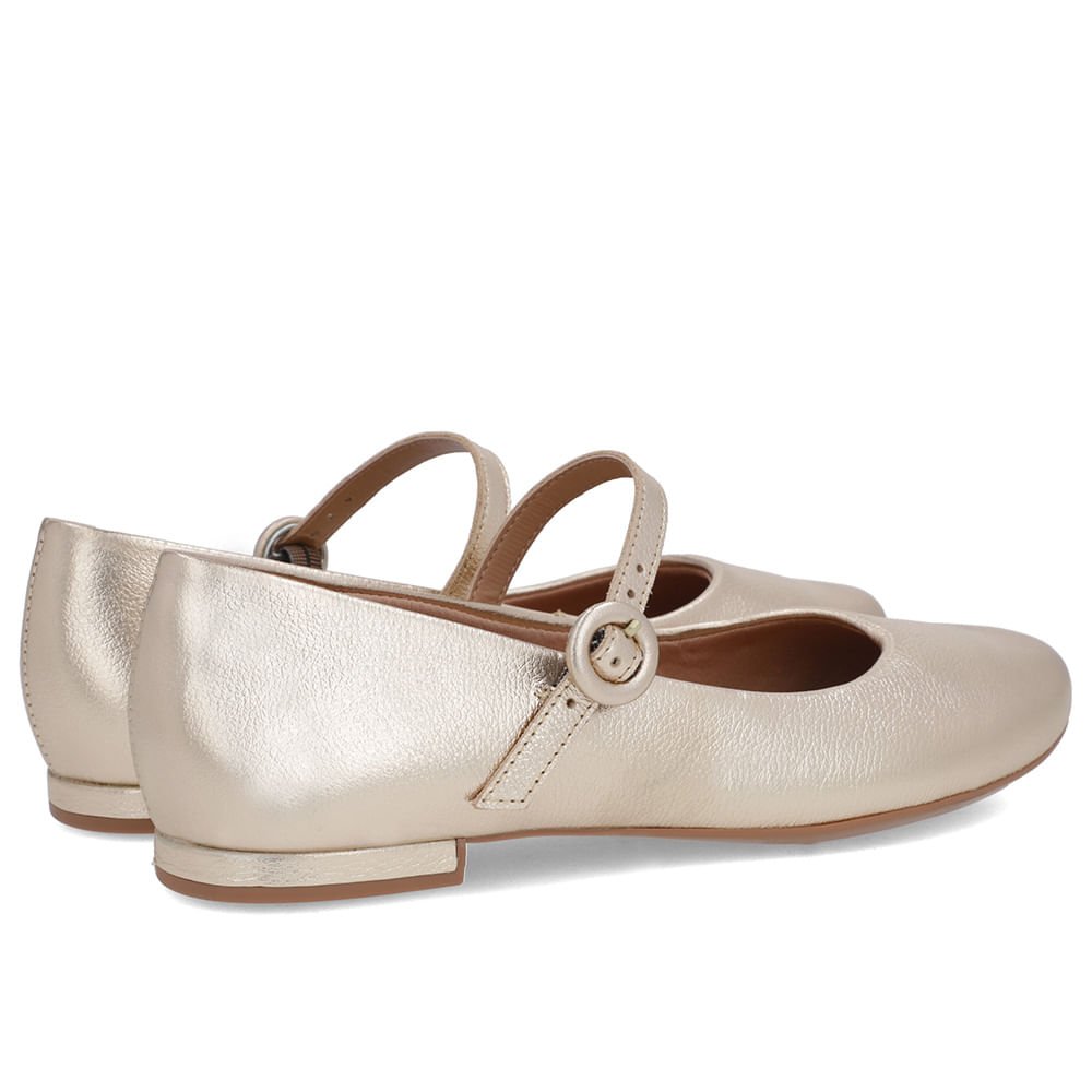 Sapatilha Dourada Couro Tira Dourado 3