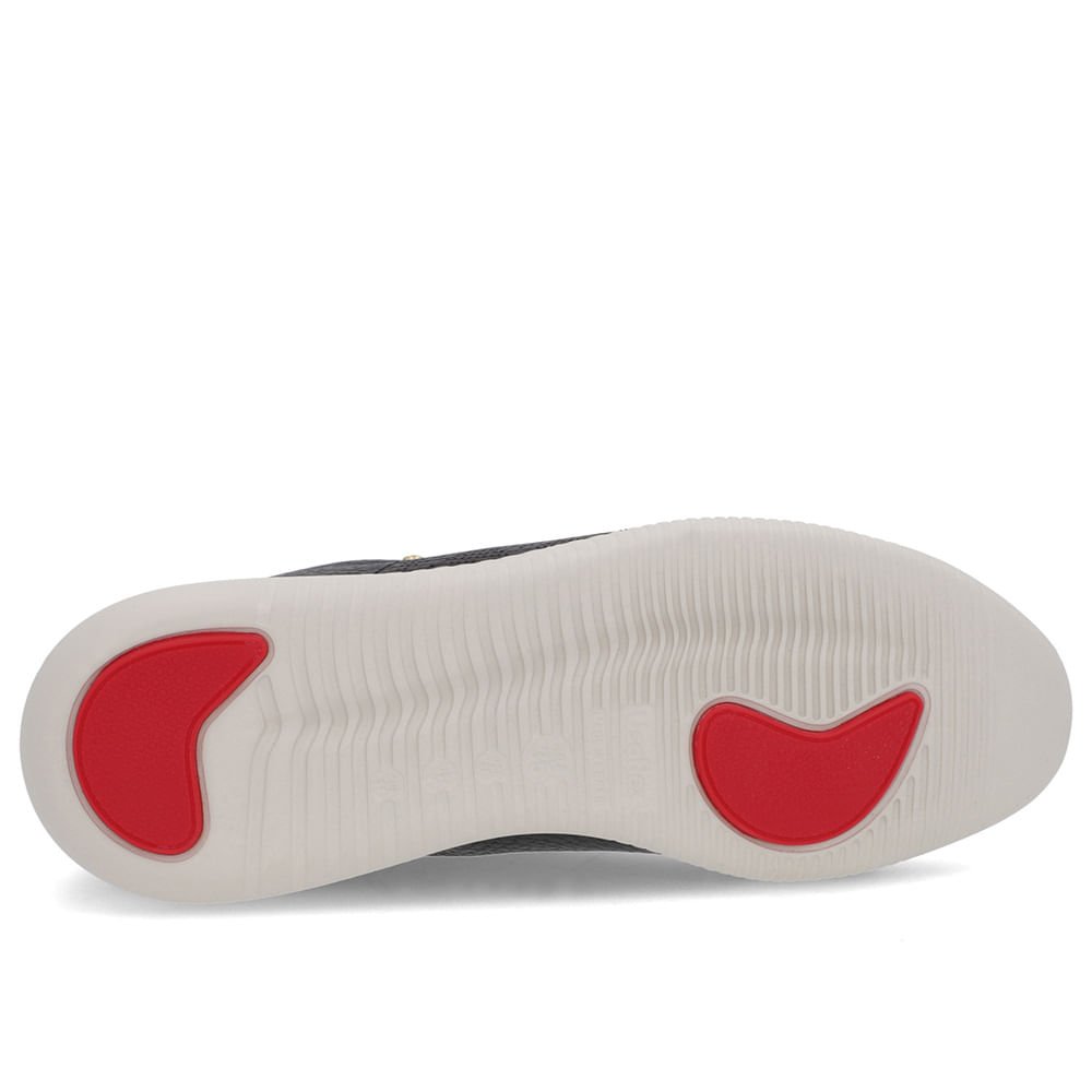 Tênis Preto Couro Laser Zíper Lateral Preto 5