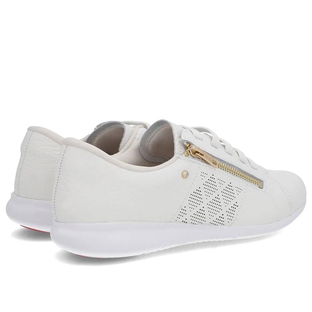 Tênis Branco Couro Laser Zíper Lateral Branco 3