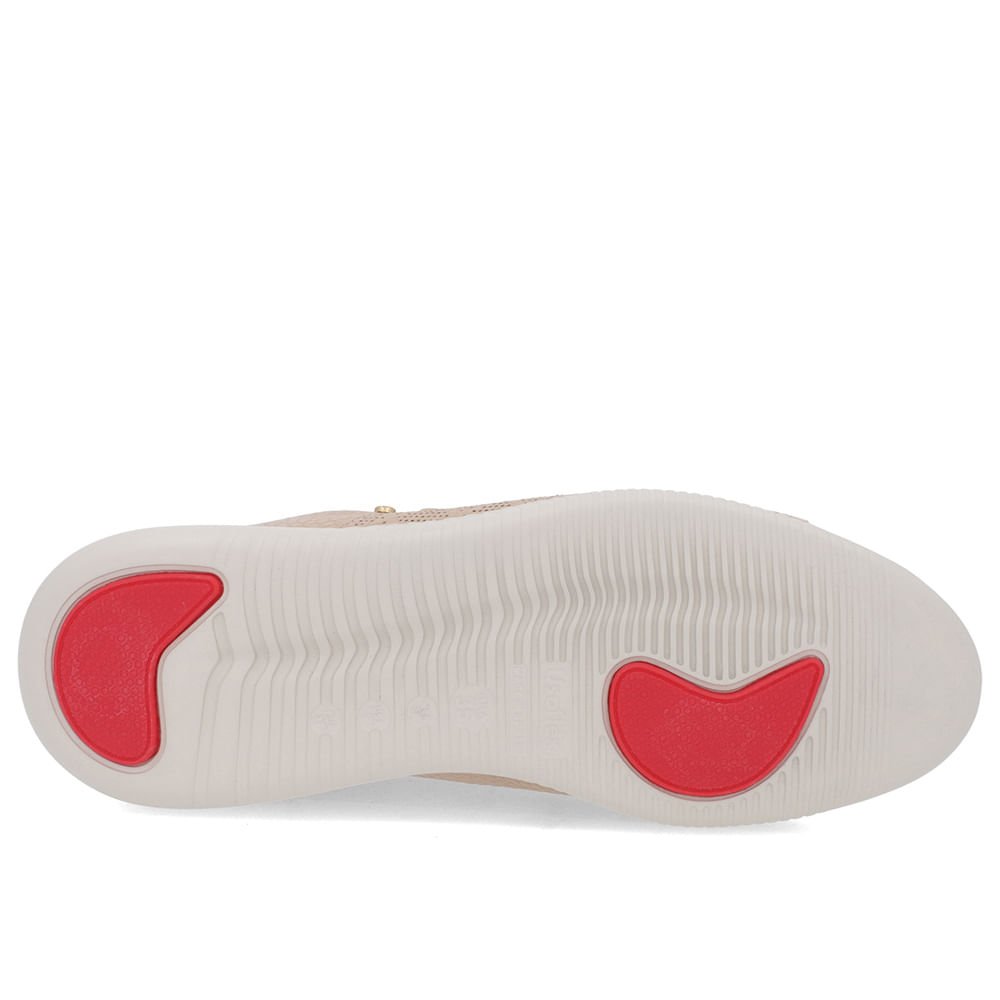 Tênis Bege Couro Laser Zíper Lateral Bege 5