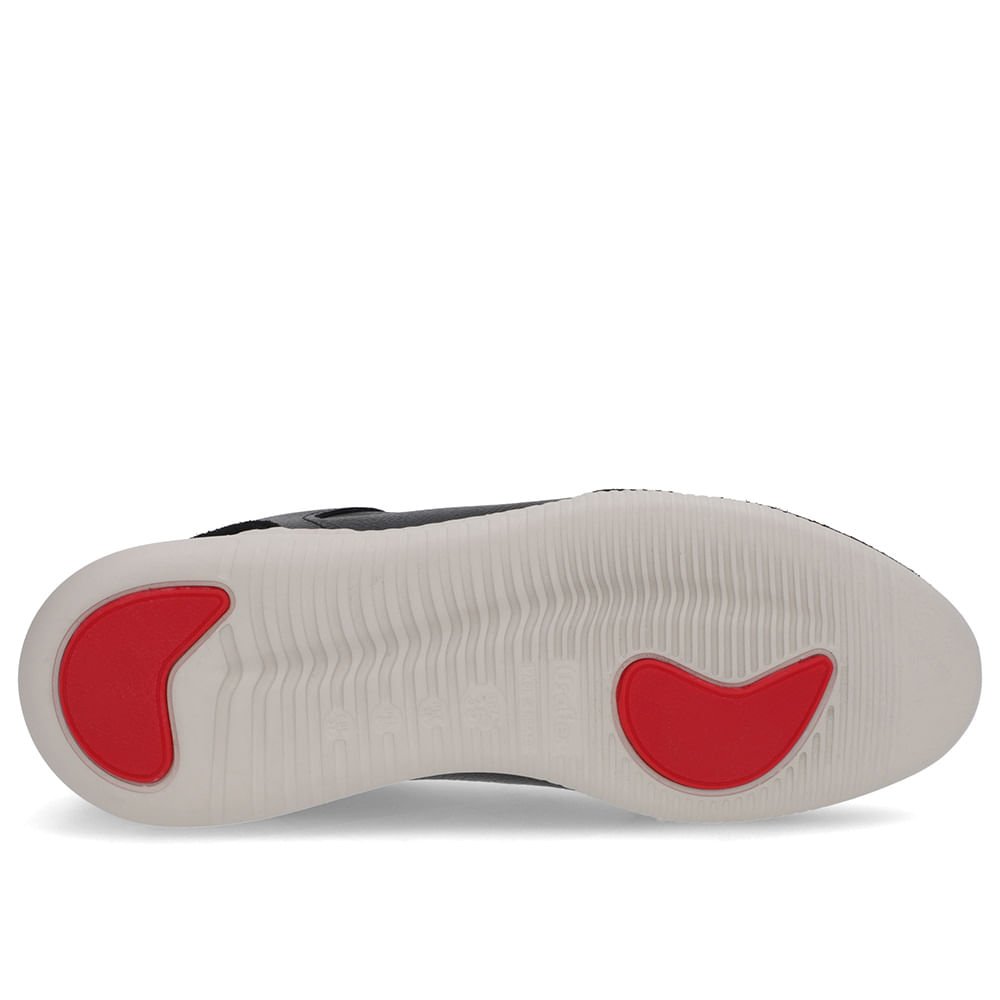 Tênis Preto Couro Detalhe Prata Preto 5