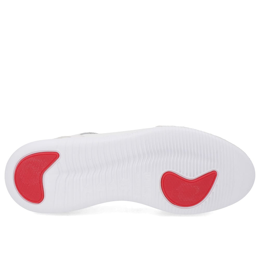 Tênis Branco Couro Detalhe Vermelho Branco 5