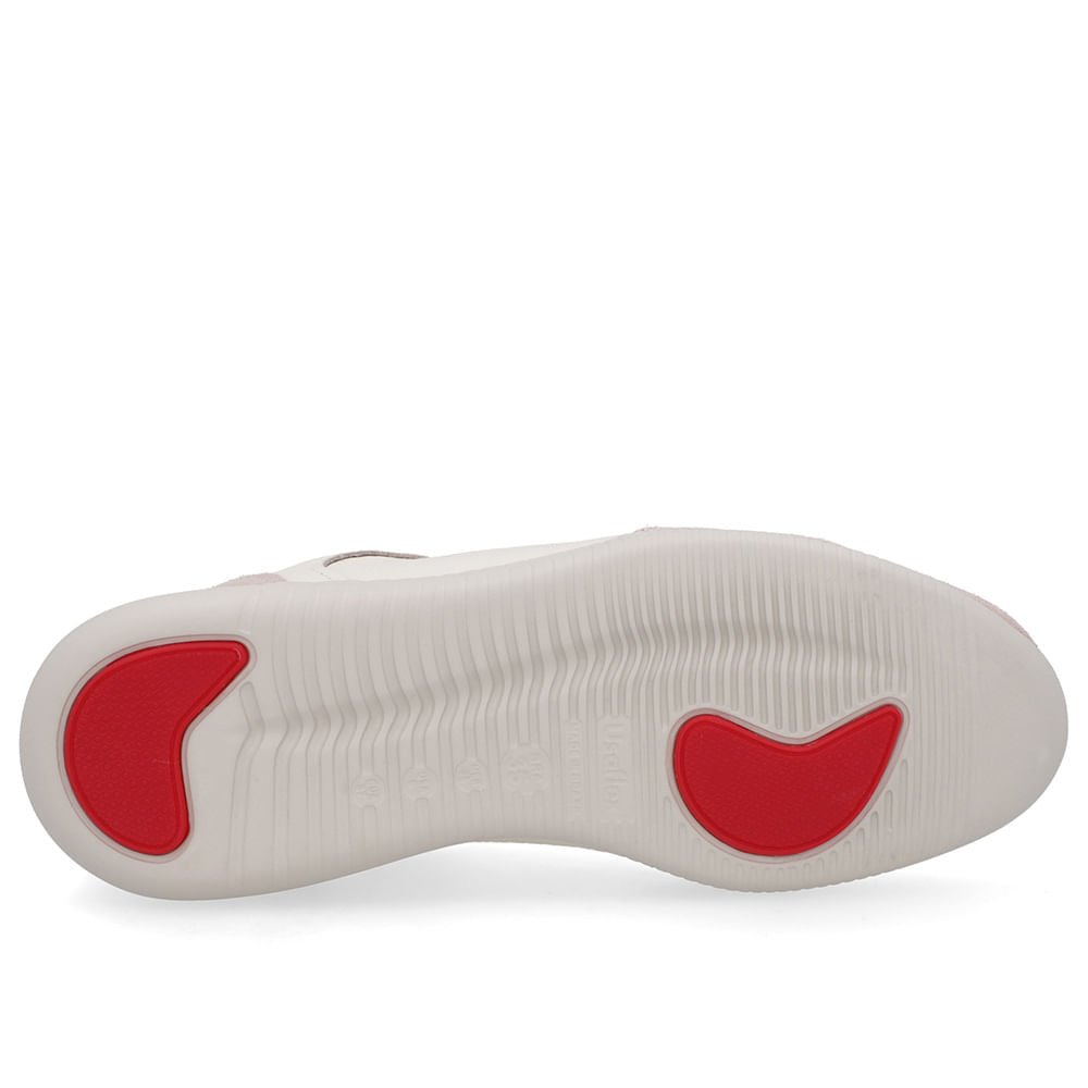 Tênis Branco Marfim Couro Detalhe Rosa Vintage Branco 5