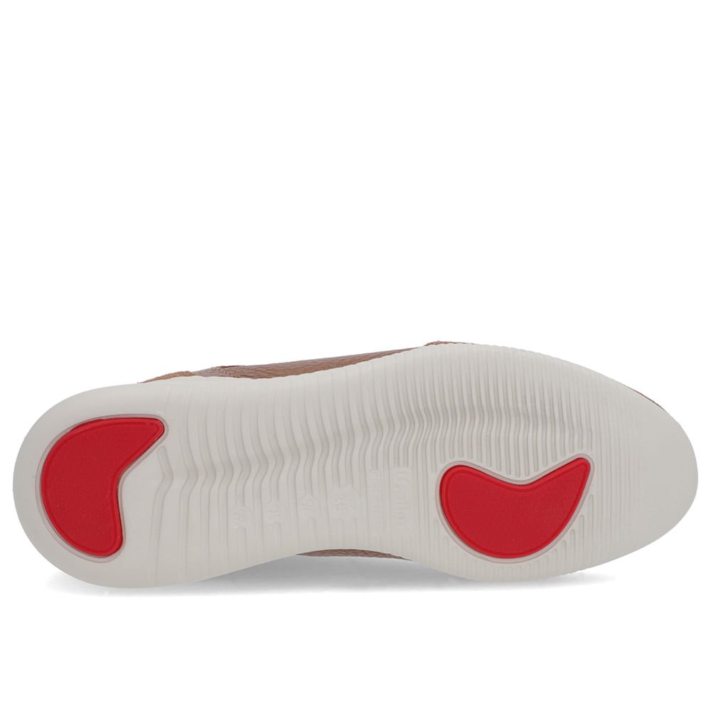 Tênis Marrom Couro Detalhe Dourado Marrom 5