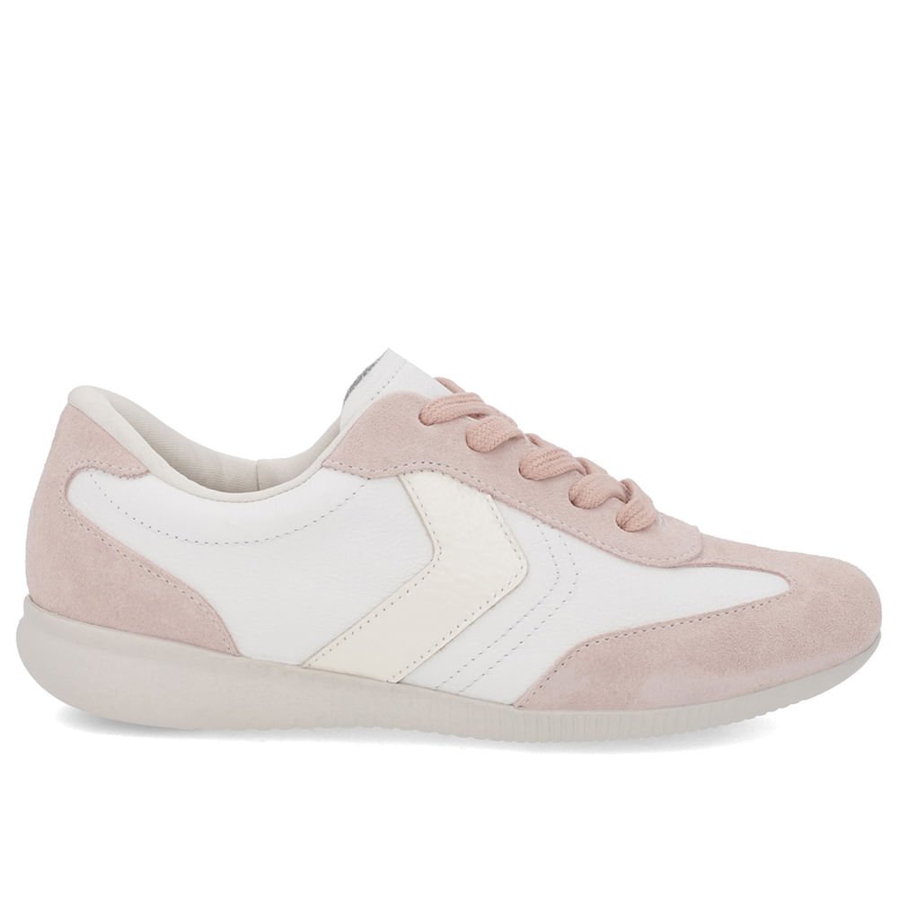 Tênis Branco Marfim Couro Rose