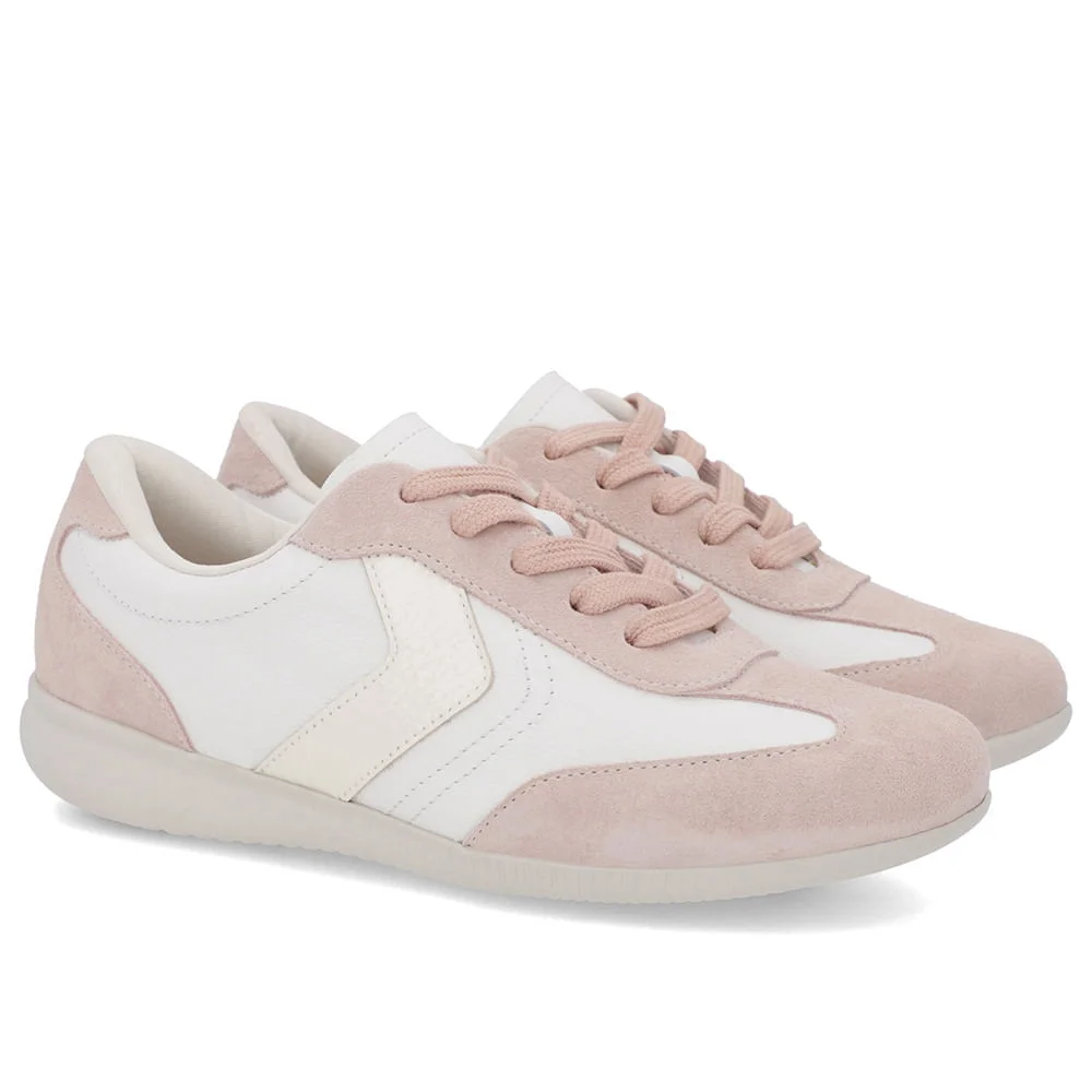 Tênis Branco Marfim Couro Rose Branco 2