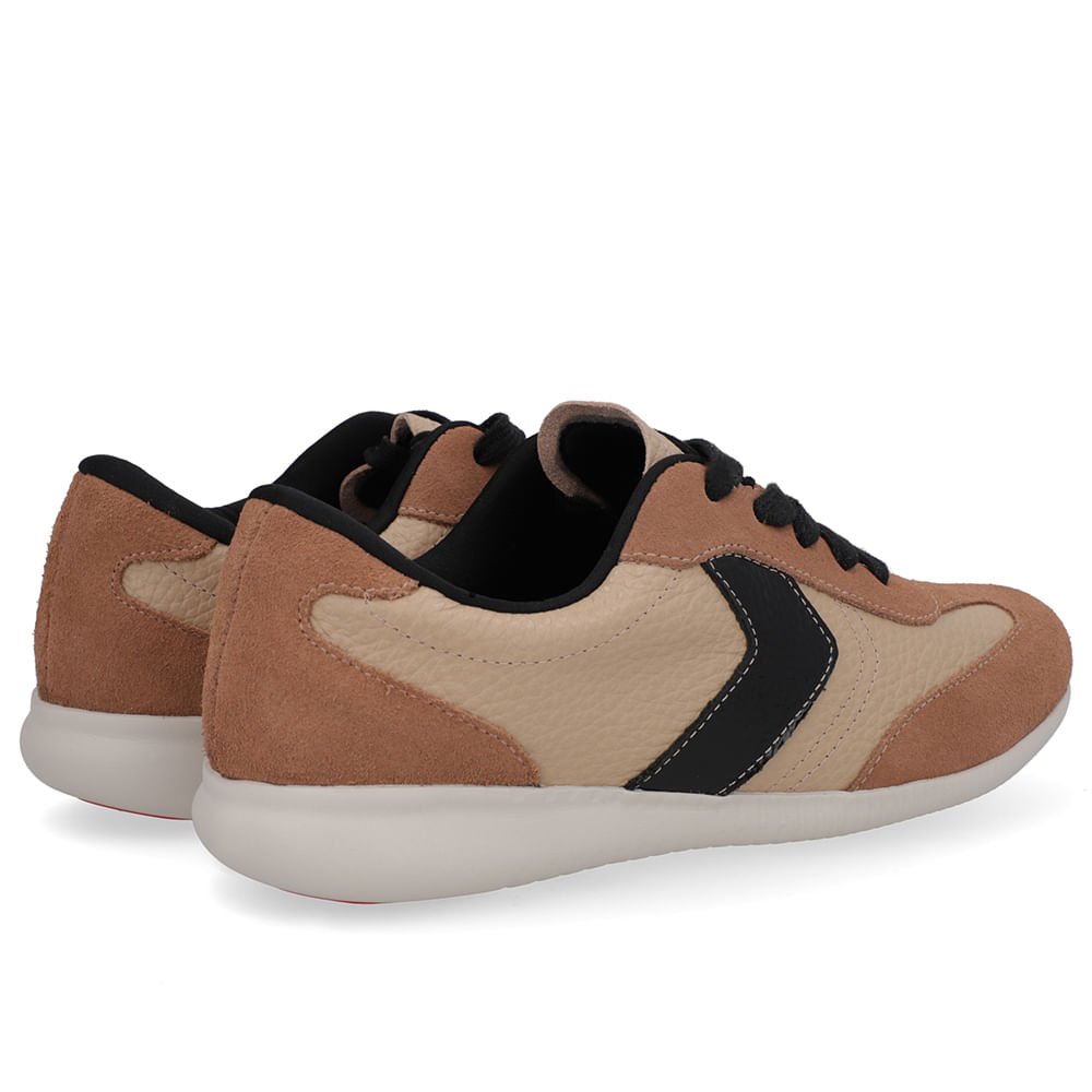 Tênis Bege Couro Marrom Marrom 3