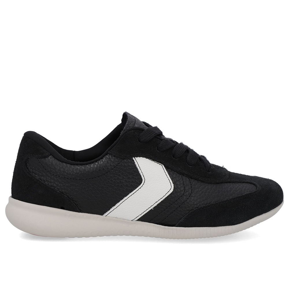 Tênis Preto Couro Branco