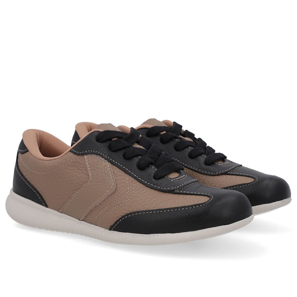 Tênis Marrom Couro Preto Marrom 2