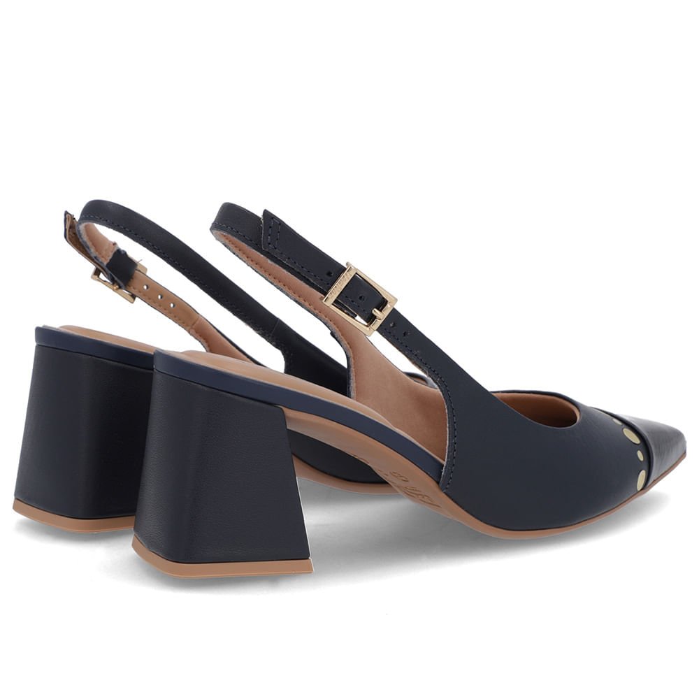 Slingback Azul Salto Geométrico Tachas Azul 3