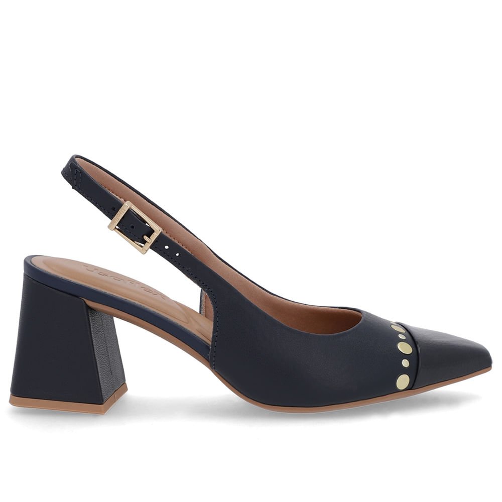 Slingback Azul Salto Geométrico Tachas