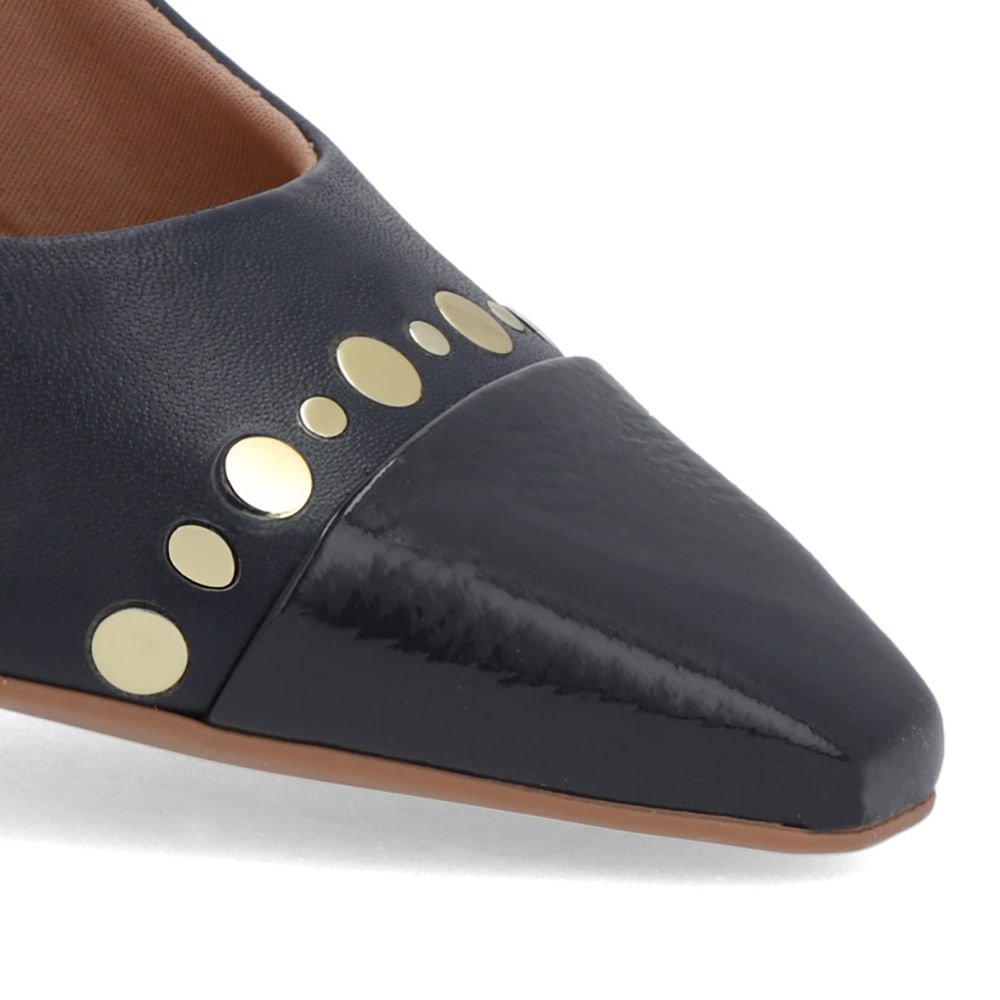 Slingback Azul Salto Geométrico Tachas Azul 4