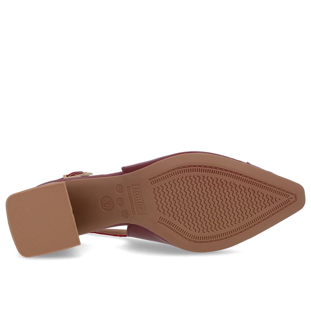 Slingback Vermelho Salto Geométrico Tachas Vermelho 5