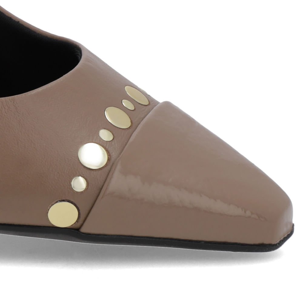 Slingback Marrom Salto Geométrico Tachas Marrom 4