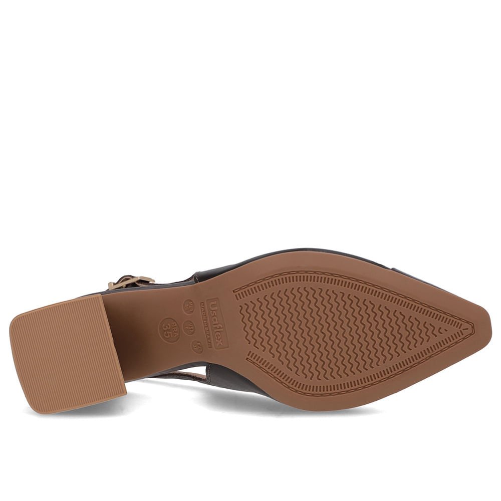 Slingback Marrom Ganache Salto Geométrico Tachas Marrom 5