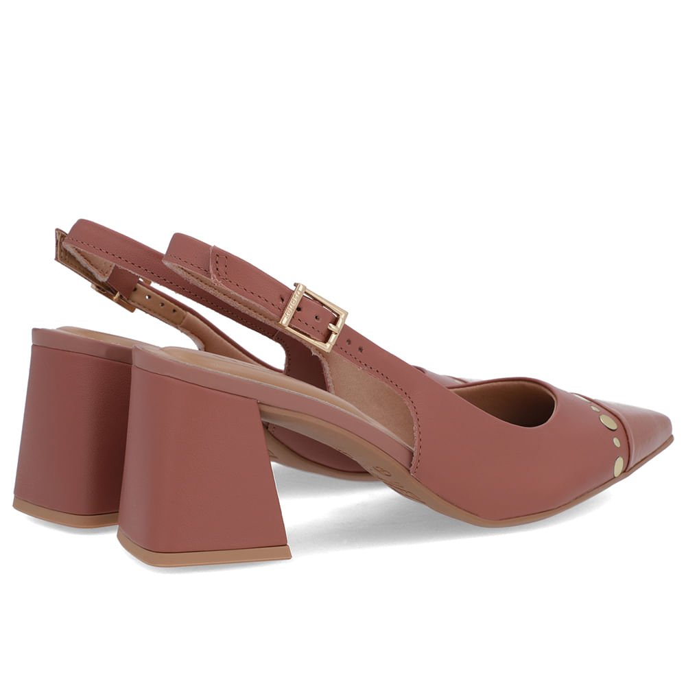 Slingback Rosa Vintage Salto Geométrico Tachas Rosa 3