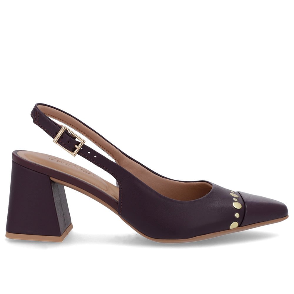 Slingback Roxo Salto Geométrico Tachas