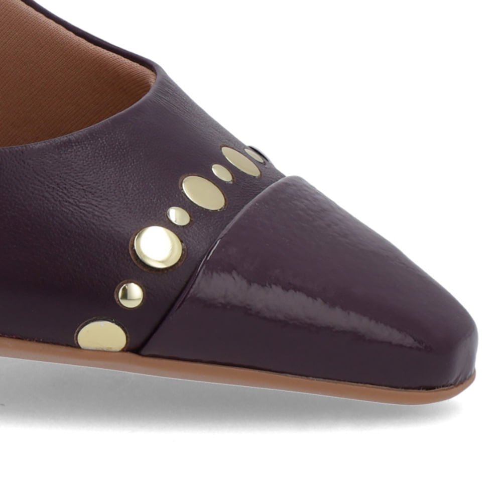 Slingback Roxo Salto Geométrico Tachas Roxo 4