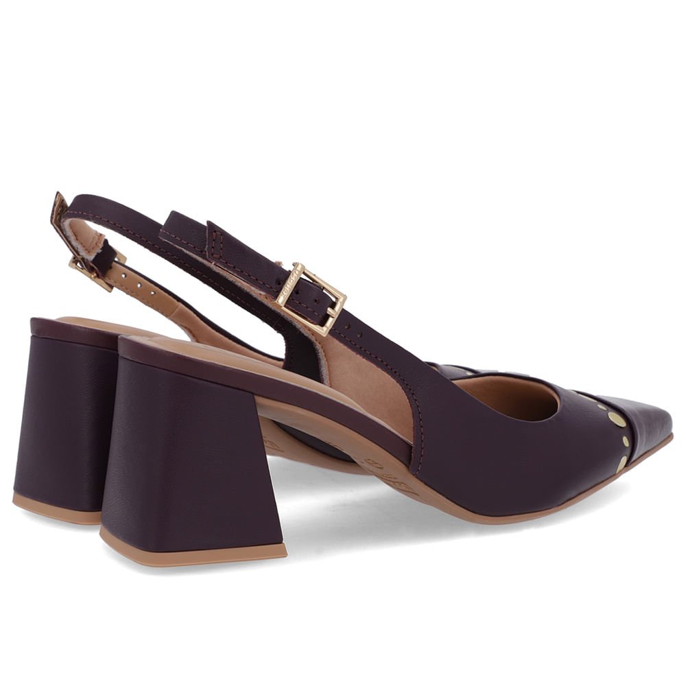 Slingback Roxo Salto Geométrico Tachas Roxo 3