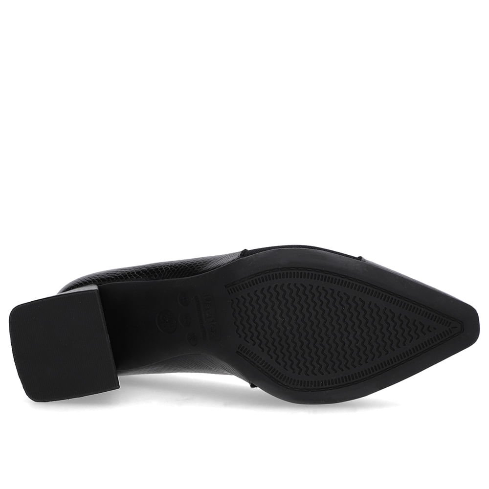 Scarpin Preto Couro Detalhe Textura Preto 5