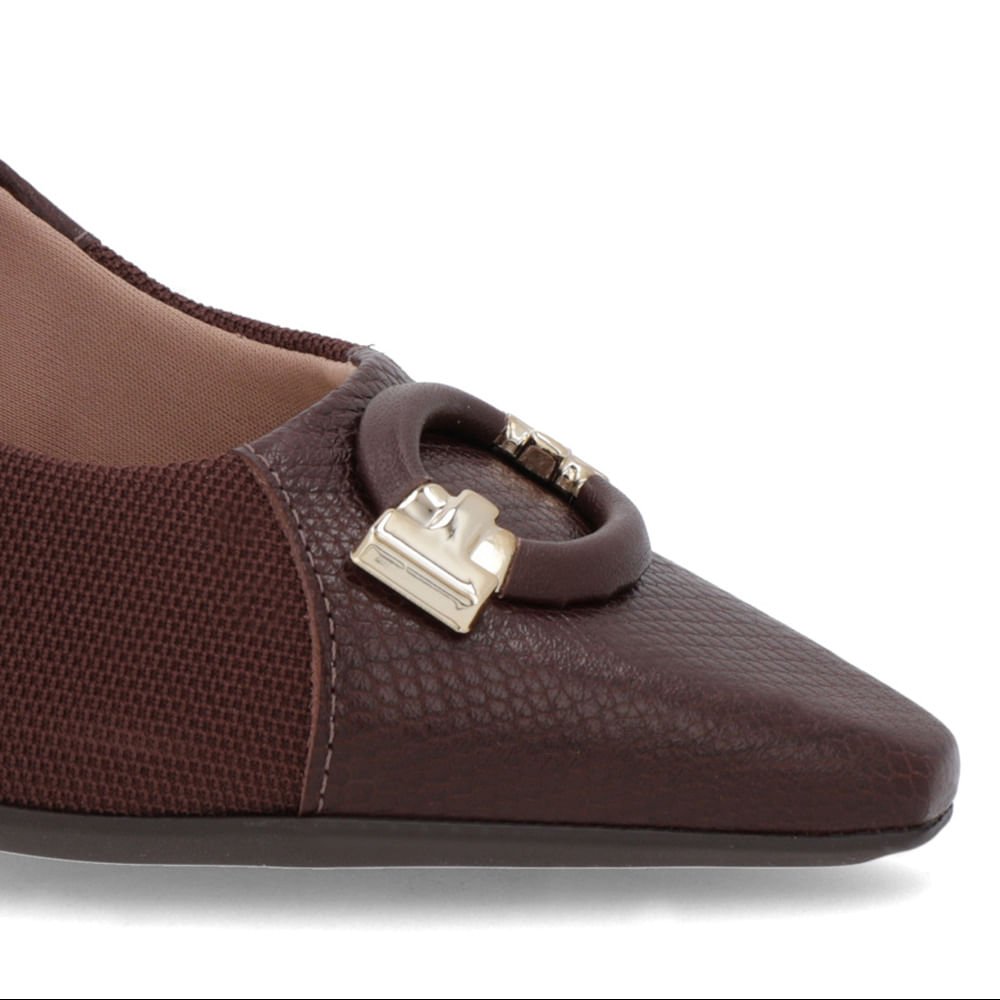 Scarpin Marrom Couro Detalhe Textura Marrom 4