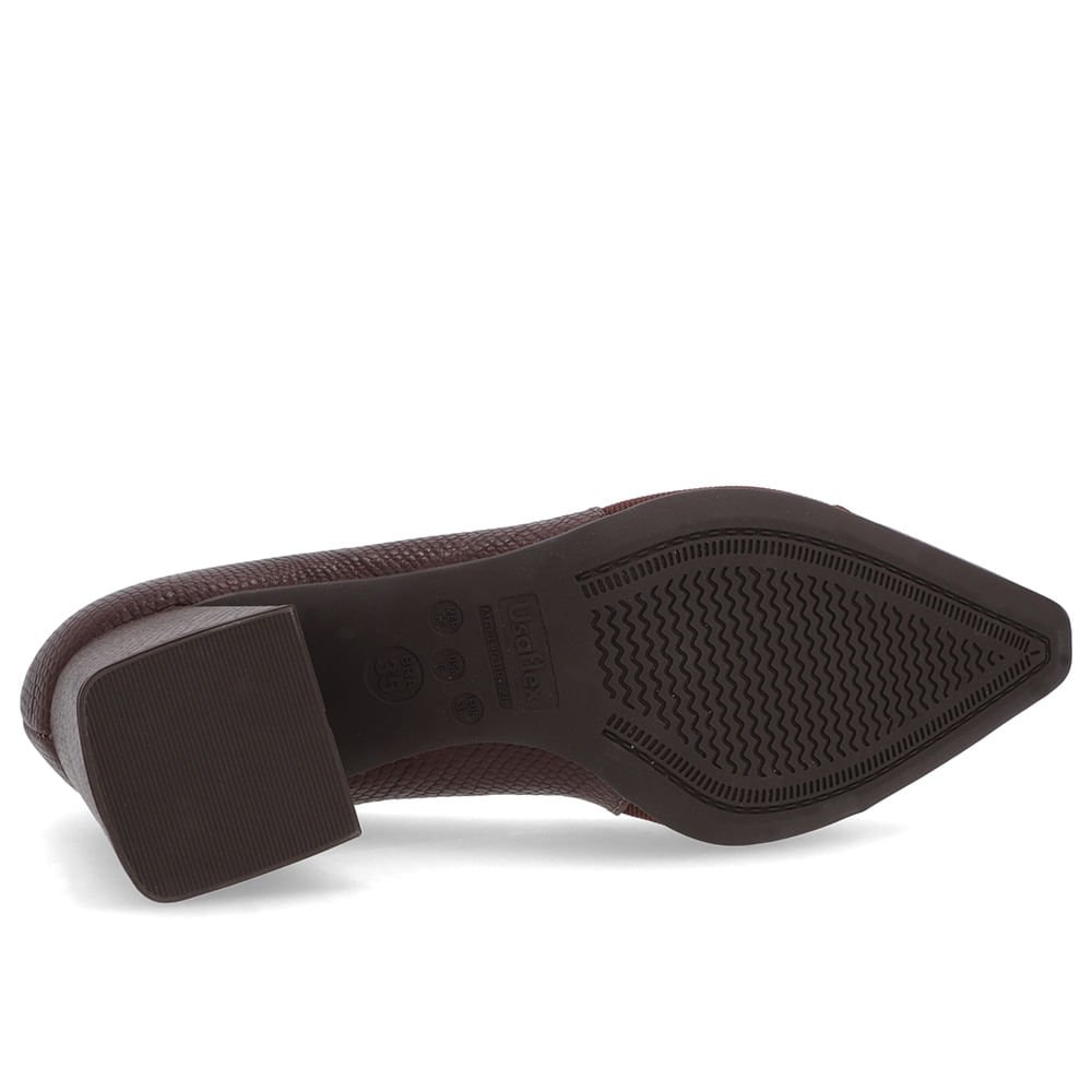 Scarpin Marrom Couro Detalhe Textura Marrom 5