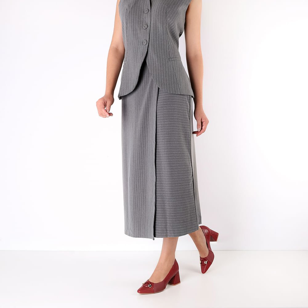 Scarpin Vermelho Couro Detalhe Textura Vermelho 4