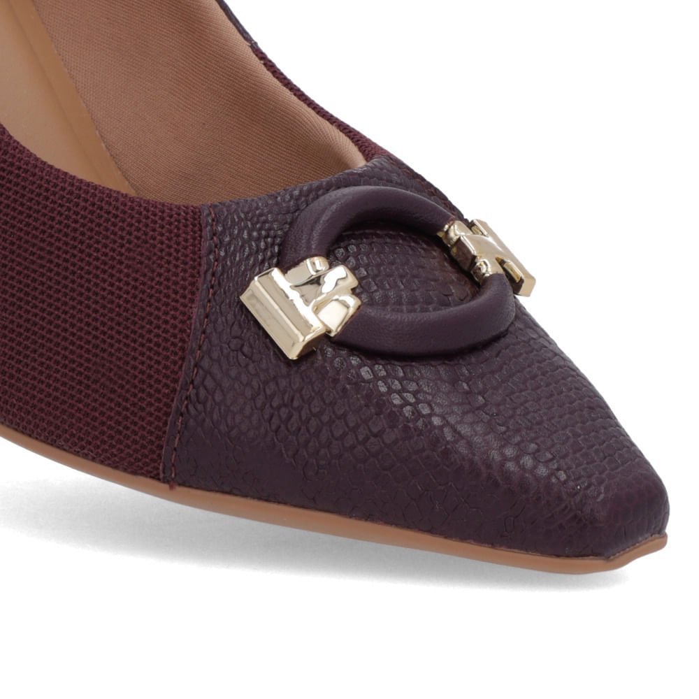 Scarpin Roxo Couro Detalhe Textura Roxo 4