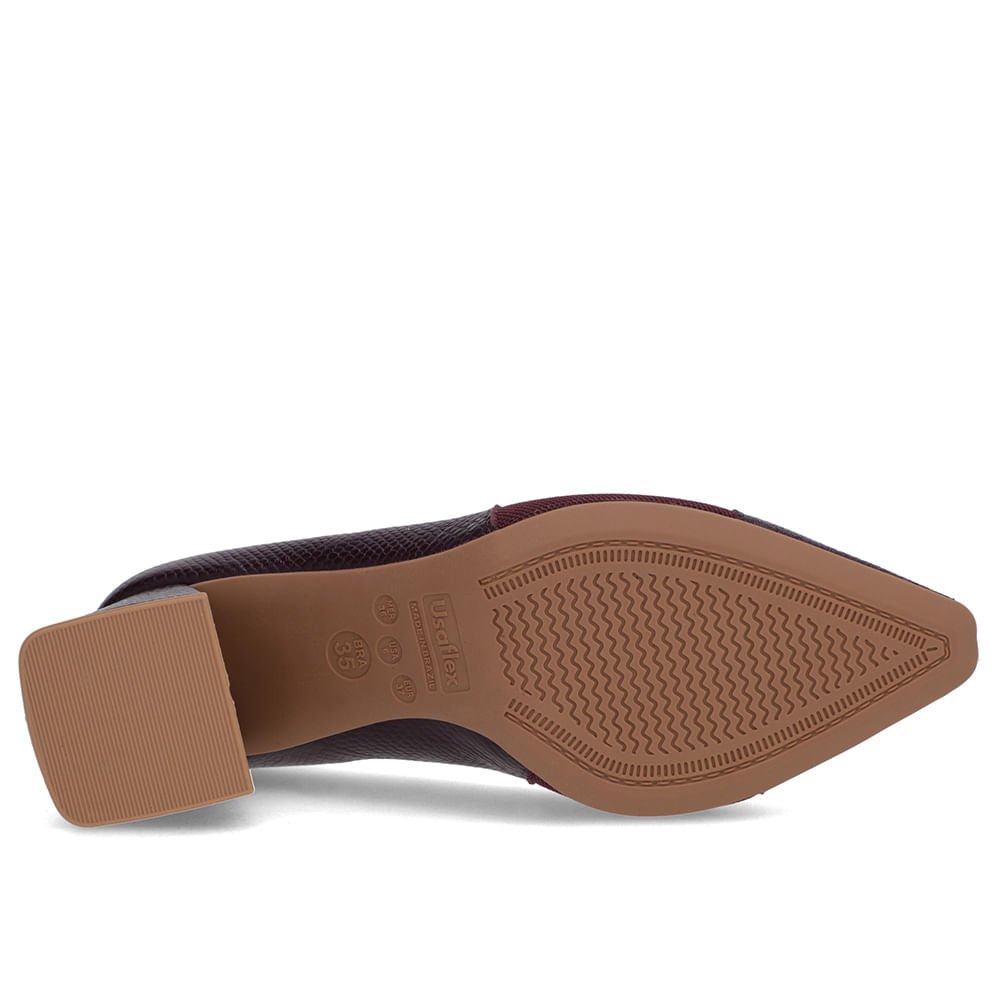 Scarpin Roxo Couro Detalhe Textura Roxo 5