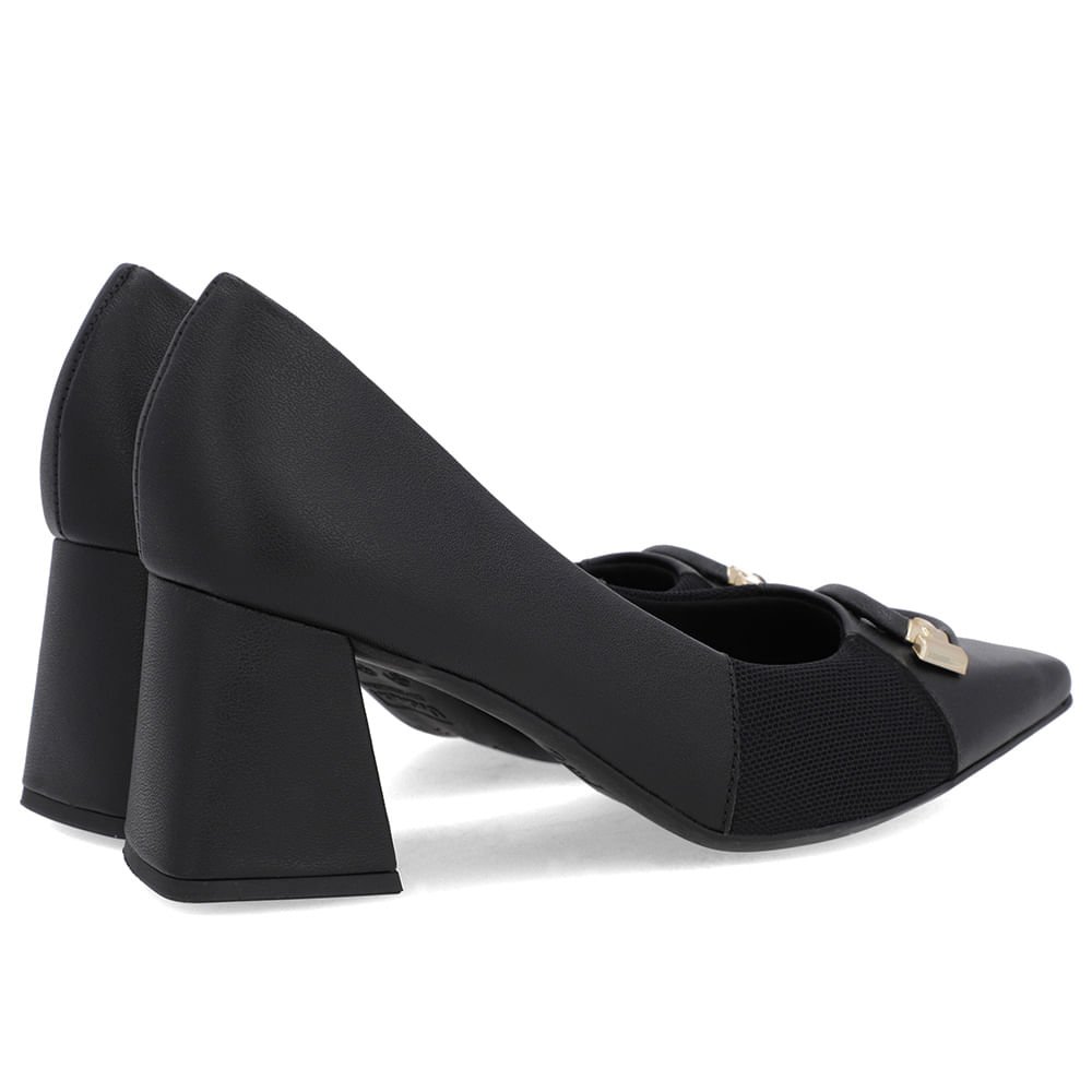 Scarpin Preto Couro Liso Preto 3