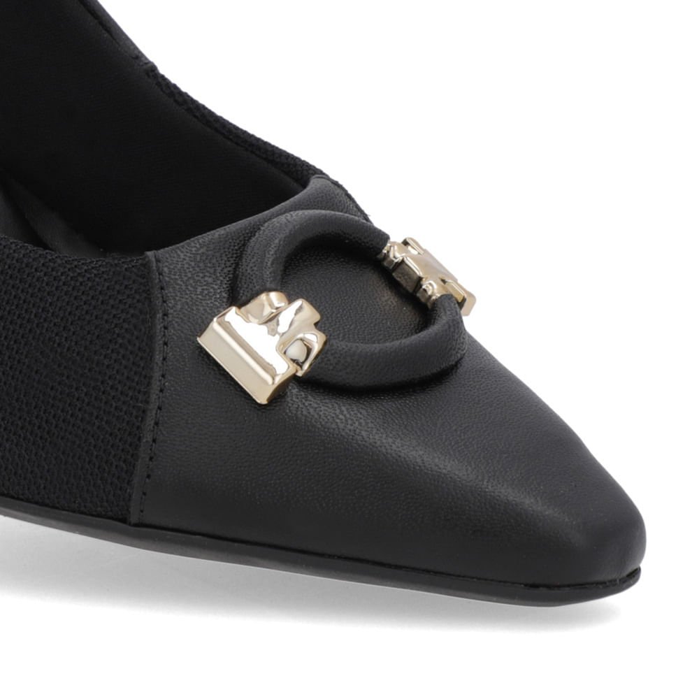 Scarpin Preto Couro Liso Preto 4