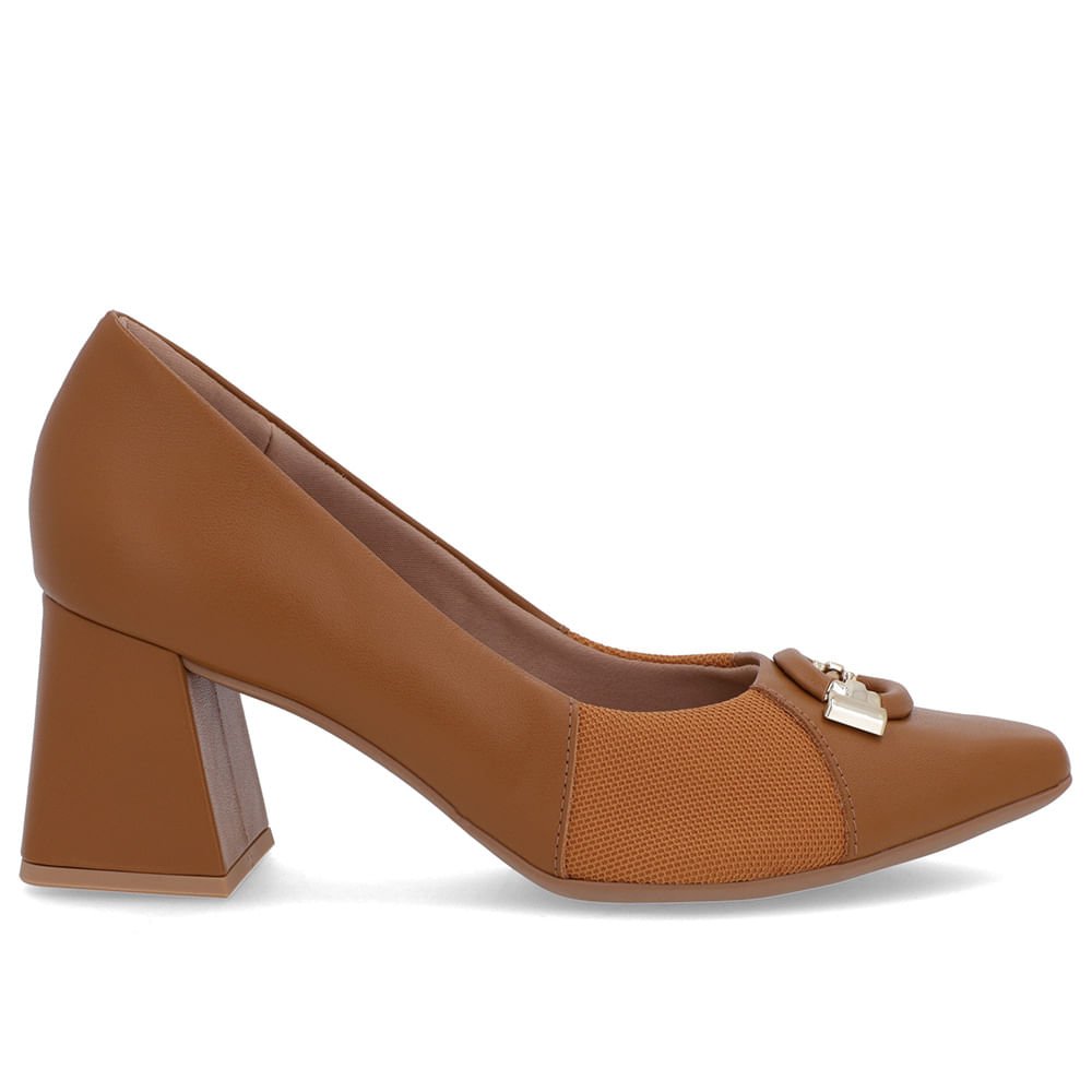 Scarpin Marrom Couro Liso