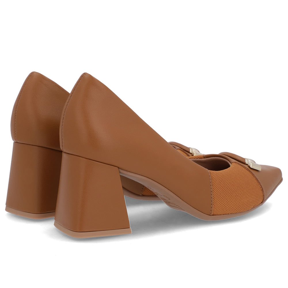 Scarpin Marrom Couro Liso Marrom 3