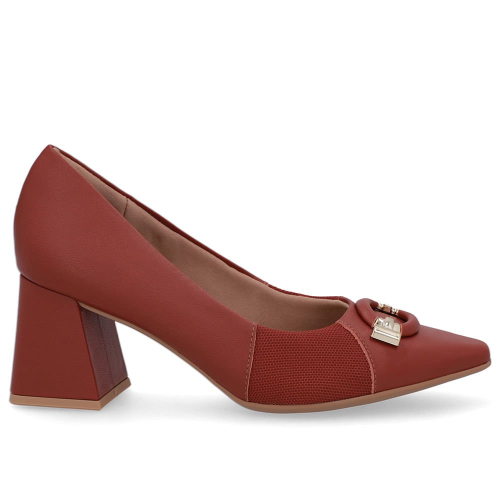 Scarpin Marrom Terracota Couro Liso Marrom 1