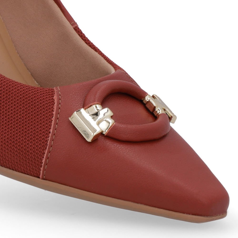 Scarpin Marrom Terracota Couro Liso Marrom 4