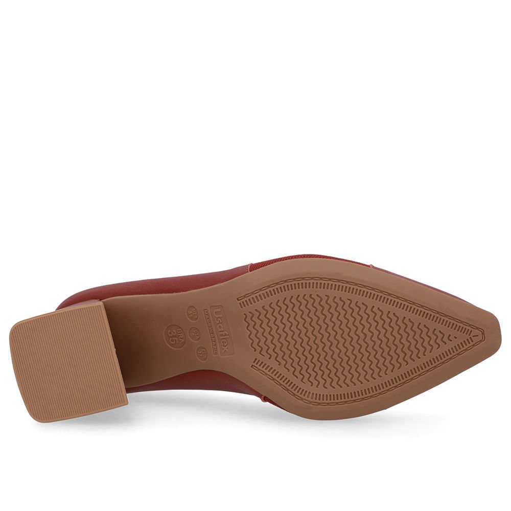 Scarpin Marrom Terracota Couro Liso Marrom 5