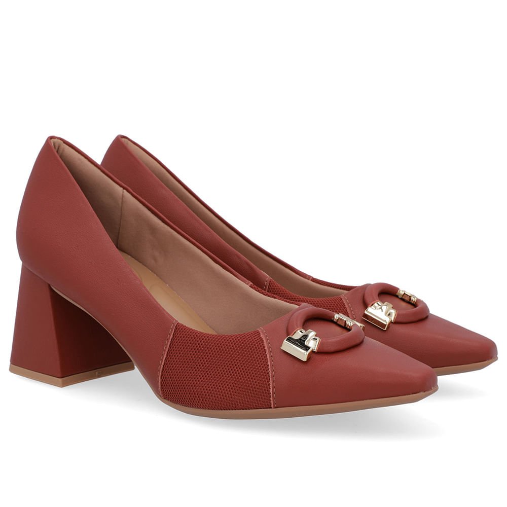 Scarpin Marrom Terracota Couro Liso Marrom 2