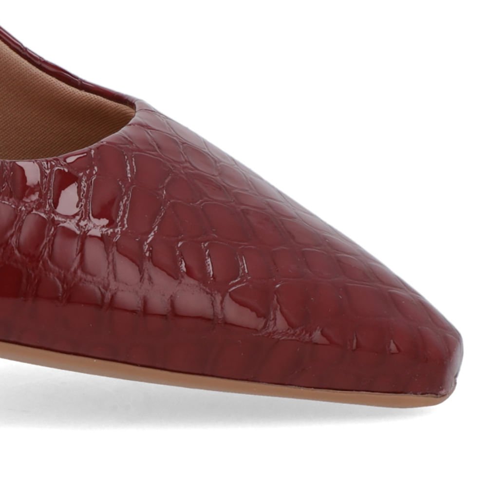 Slingback Vermelho Verniz Textura Bico Fino Vermelho 4