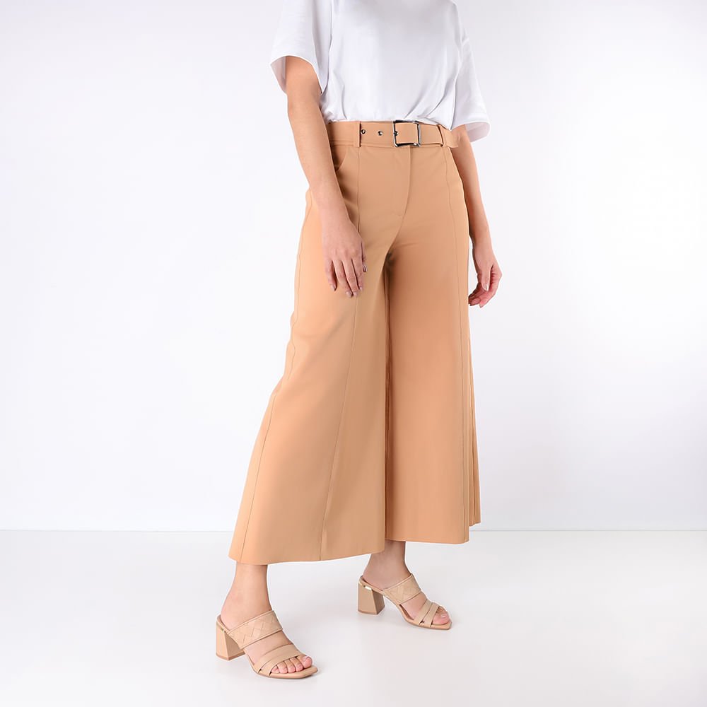 Tamanco Salto Bloco Couro Bege Trançado Bege 4