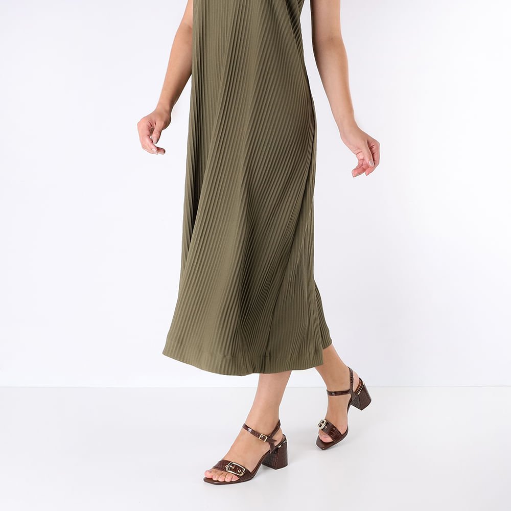 Sandália Bico Quadrado Couro Croco Marrom Marrom 4