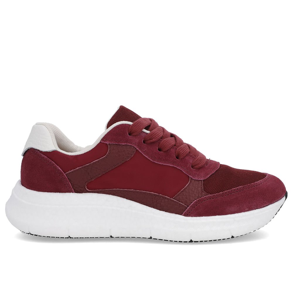 Tênis Vermelho Couro Cadarço
