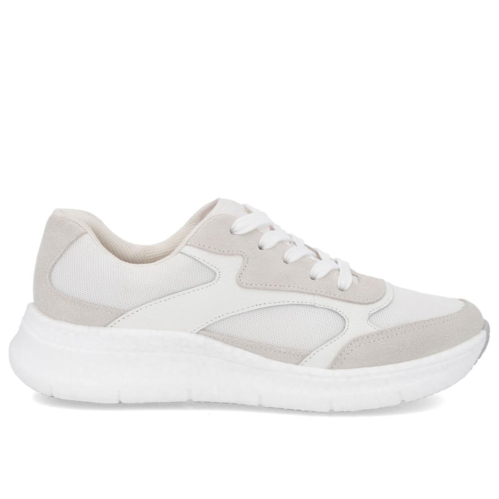 Tênis Branco Couro Cadarço