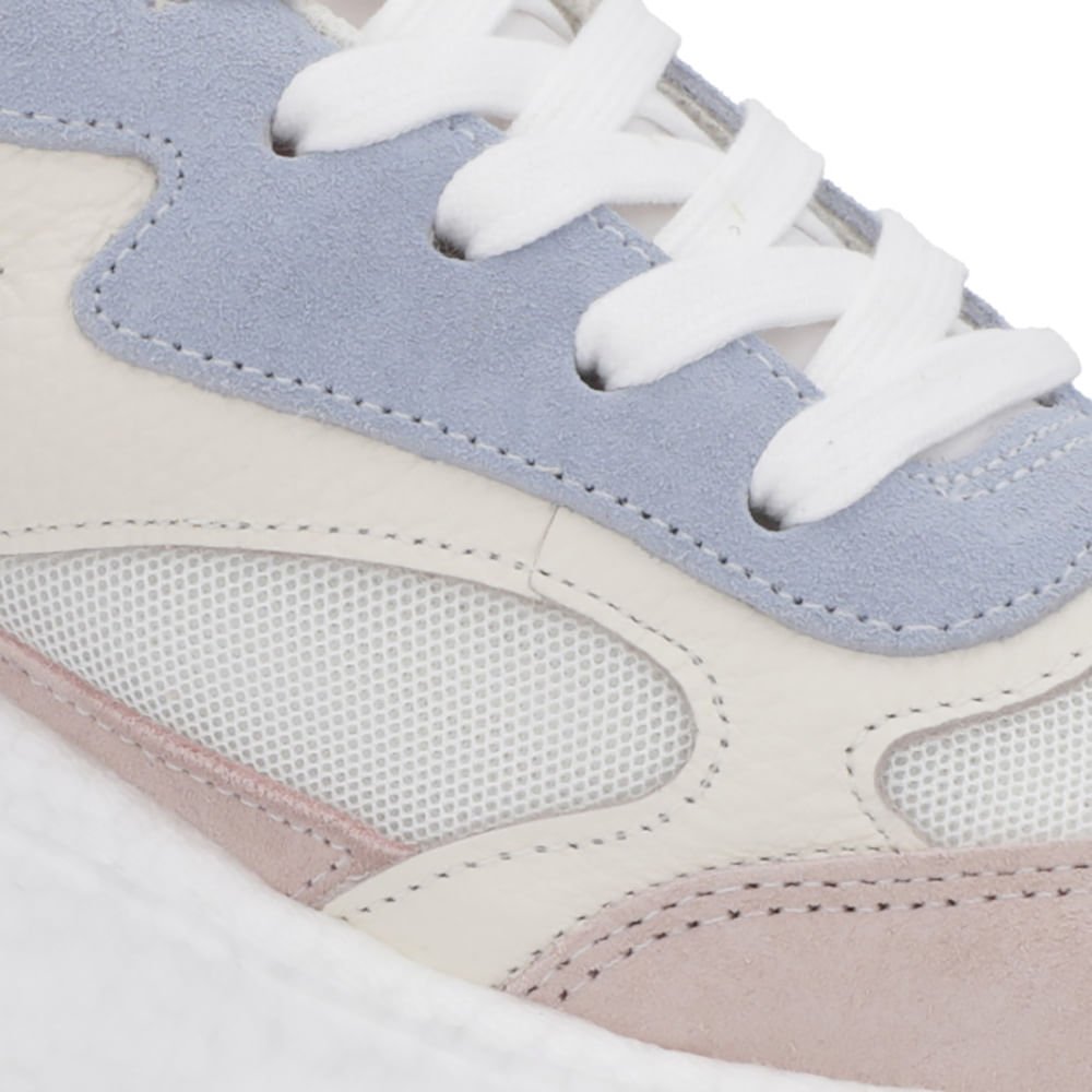 Tênis Branco Marfim Couro Cadarço Branco 4