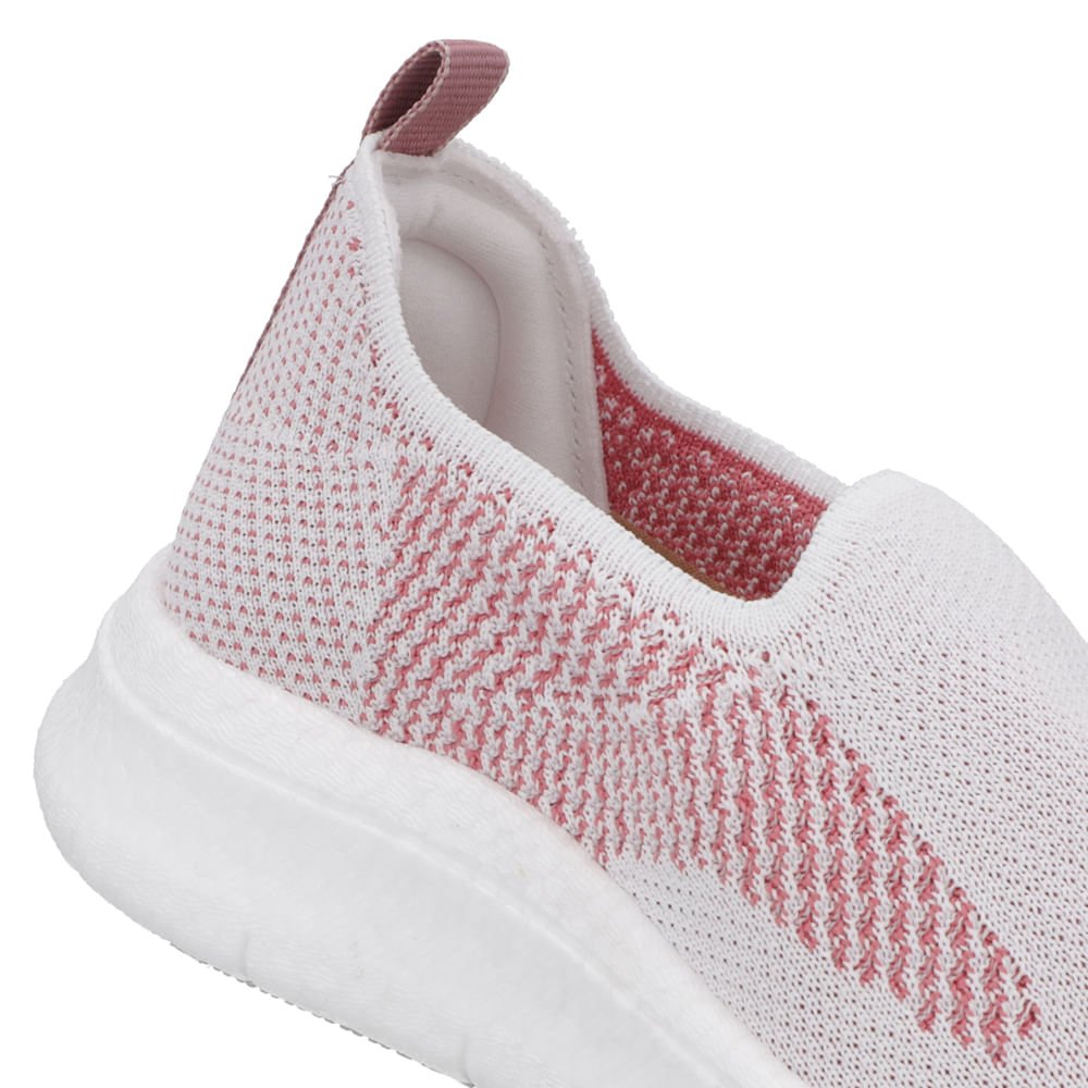 Tênis Branco Tricot Slip On Branco 4