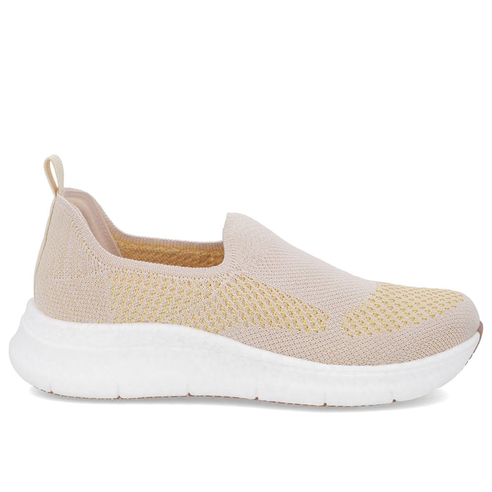 Tênis Bege Tricot Slip On