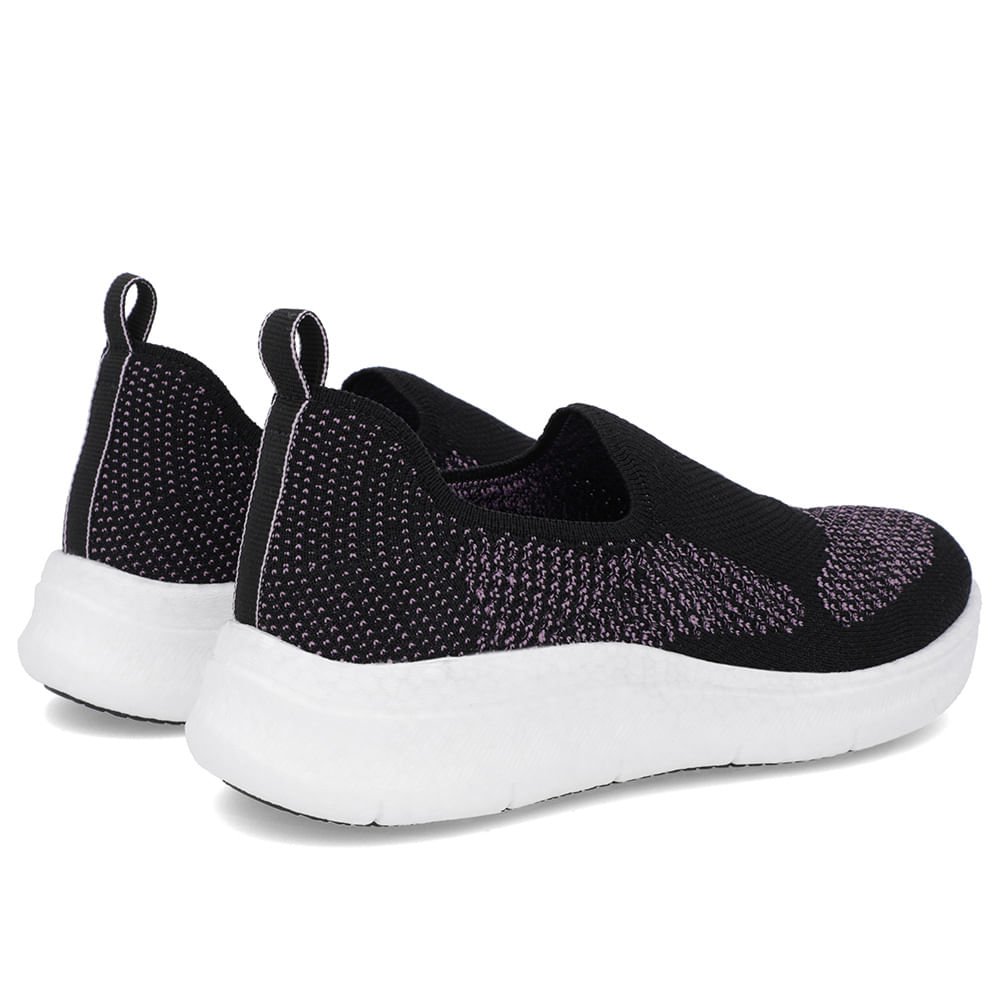 Tênis Preto Tricot Slip On Preto 3
